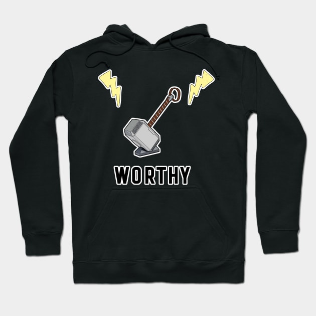 Worthy Thor Hammer Mjolnir with Lightning Hoodie by aaallsmiles